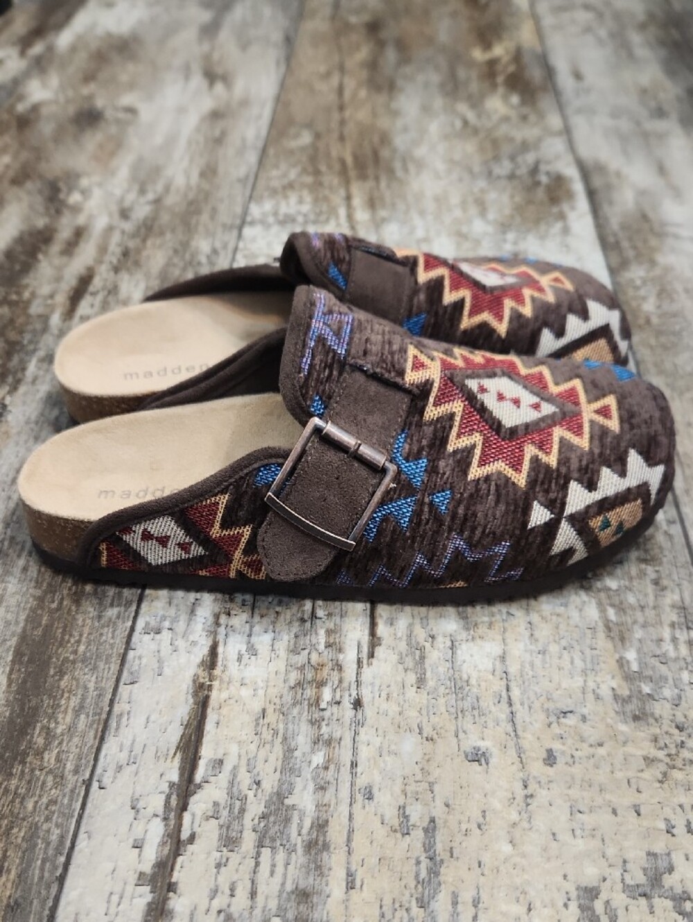 Madden Girl Brown Aztec Clogs 7 - Picture 3 of 6